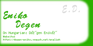 eniko degen business card